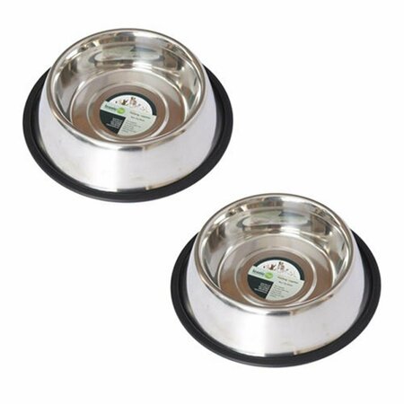 ICONIC PET 8 oz Stainless Steel Non-skid Pet Bowl for Dog Or Cat, 2PK 51411